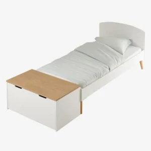 Banc Coffre De Rangement Sur Roulettes Blanc/bois – Vertbaudet 12