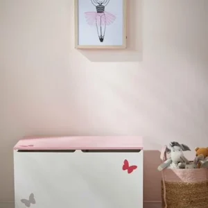 Coffre à Jouets LIGNE ENVOLEE Blanc/rose – Vertbaudet 16