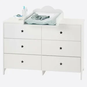 Commode 6 Tiroirs LIGNE SIRIUS Blanc Clair Uni – Vertbaudet 10