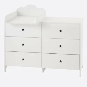 Commode 6 Tiroirs LIGNE SIRIUS Blanc Clair Uni – Vertbaudet 14