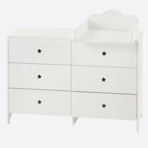 Commode 6 Tiroirs LIGNE SIRIUS Blanc Clair Uni – Vertbaudet 16