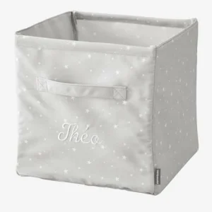 Grand Bac De Rangement En Tissu Personnalisable Gris – Vertbaudet 6