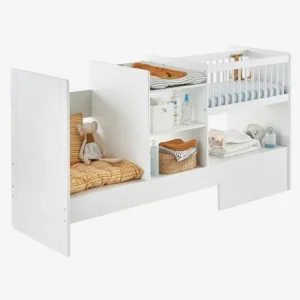 Lit Bébé 4 En 1 Avec Rangements Et Table à Langer EVOLUNID Blanc – Vertbaudet 10