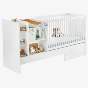 Lit Bébé 4 En 1 Avec Rangements Et Table à Langer EVOLUNID Blanc – Vertbaudet 14