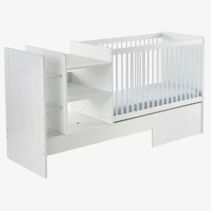 Lit Bébé 4 En 1 Avec Rangements Et Table à Langer EVOLUNID Blanc – Vertbaudet 16