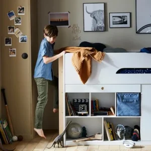 Lit Mi Hauteur Avec Bureau Coulissable Combiné CAMELEO Blanc Mate – Vertbaudet 14