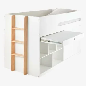 Lit Mi Hauteur Avec Bureau Coulissable Combiné CAMELEO Blanc Mate – Vertbaudet 18