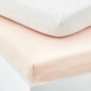 Lot De 2 Draps-housses Bébé En Coton Rose Pâle – Vertbaudet 6