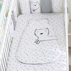 Lot De 2 Draps-housses Bébé En Jersey Extensible Imprimé étoiles Gris Chiné/blanc – Vertbaudet 9