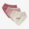 Lot De 3 Bavoirs Bandanas En Gaze De Coton / éponge Rose Grenier – Vertbaudet 13