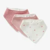 Lot De 3 Bavoirs Bandanas En Nid D’abeille Imprimé Coeurs – Vertbaudet 7