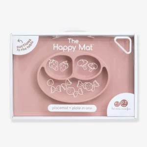 Set De Table Tout-en-un Avec Assiette EZPZ Happy Mat En Silicone Rose – EZPZ 7