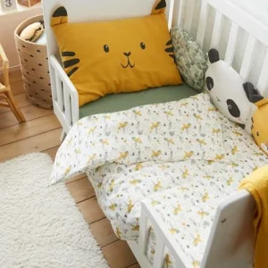 Taie D’oreille Bébé En Gaze De Coton Tigre HANOÏ Jaune Moyen Uni Avec Decor – Vertbaudet 7